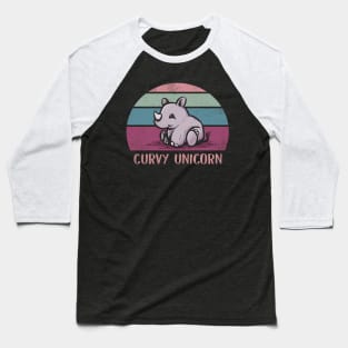 Curvy Unicorn Baseball T-Shirt